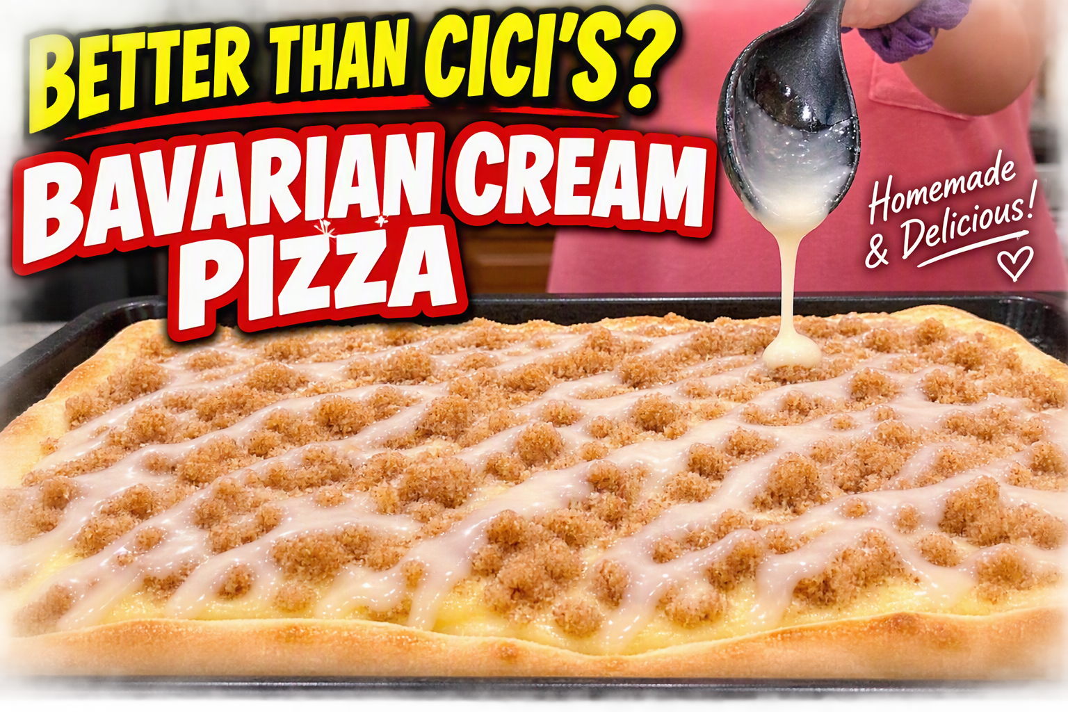 Better Than Cici's Bavarian Cream Pizza | Homemade Dessert Pizza Recipe