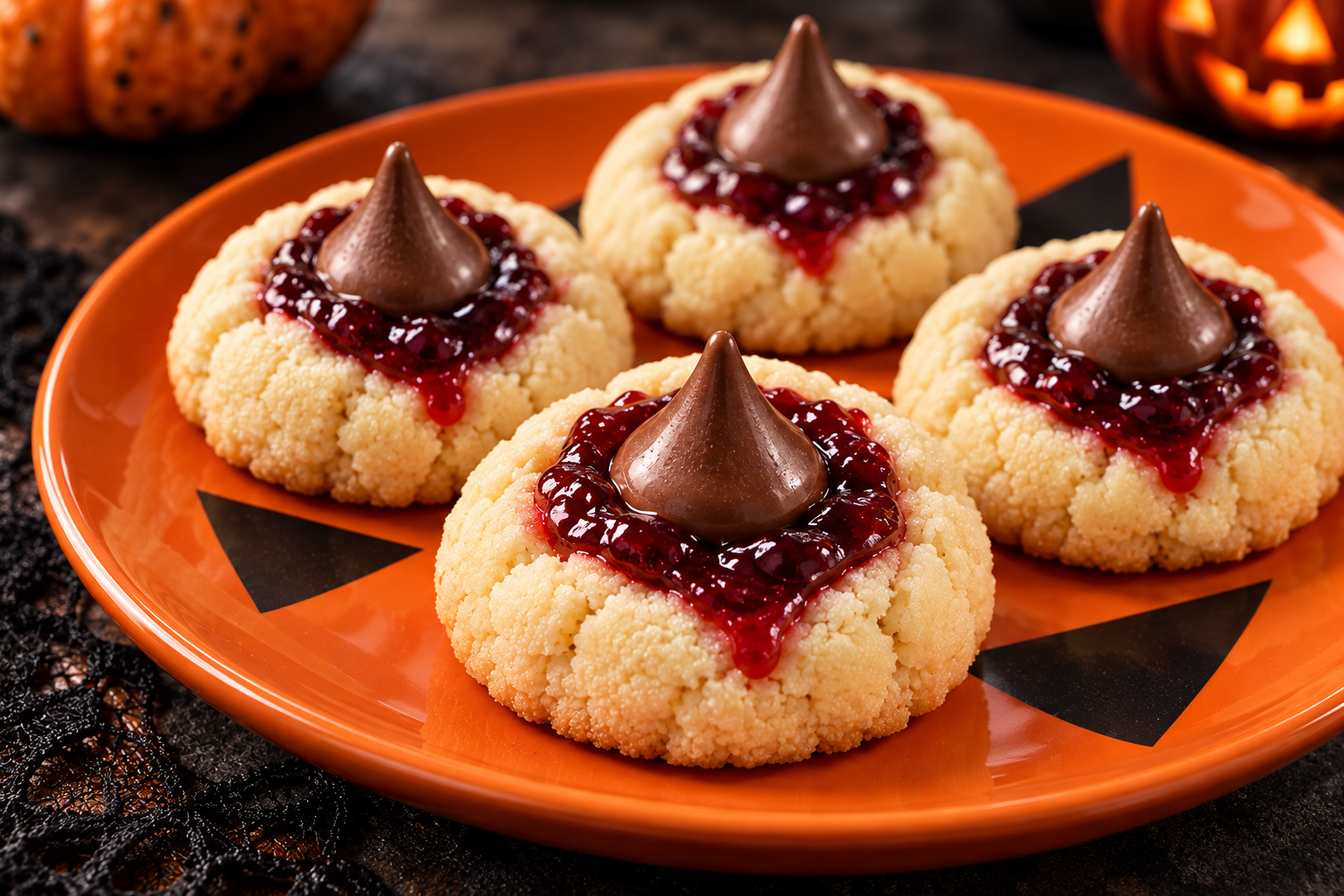 Vampire Kiss Cookies with Cherry Surprise